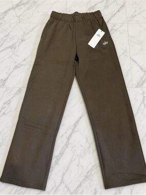 ALO Yoga Brown Wide-Leg Sweatpants Large